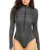 Danielle Black Denim Bodysuit