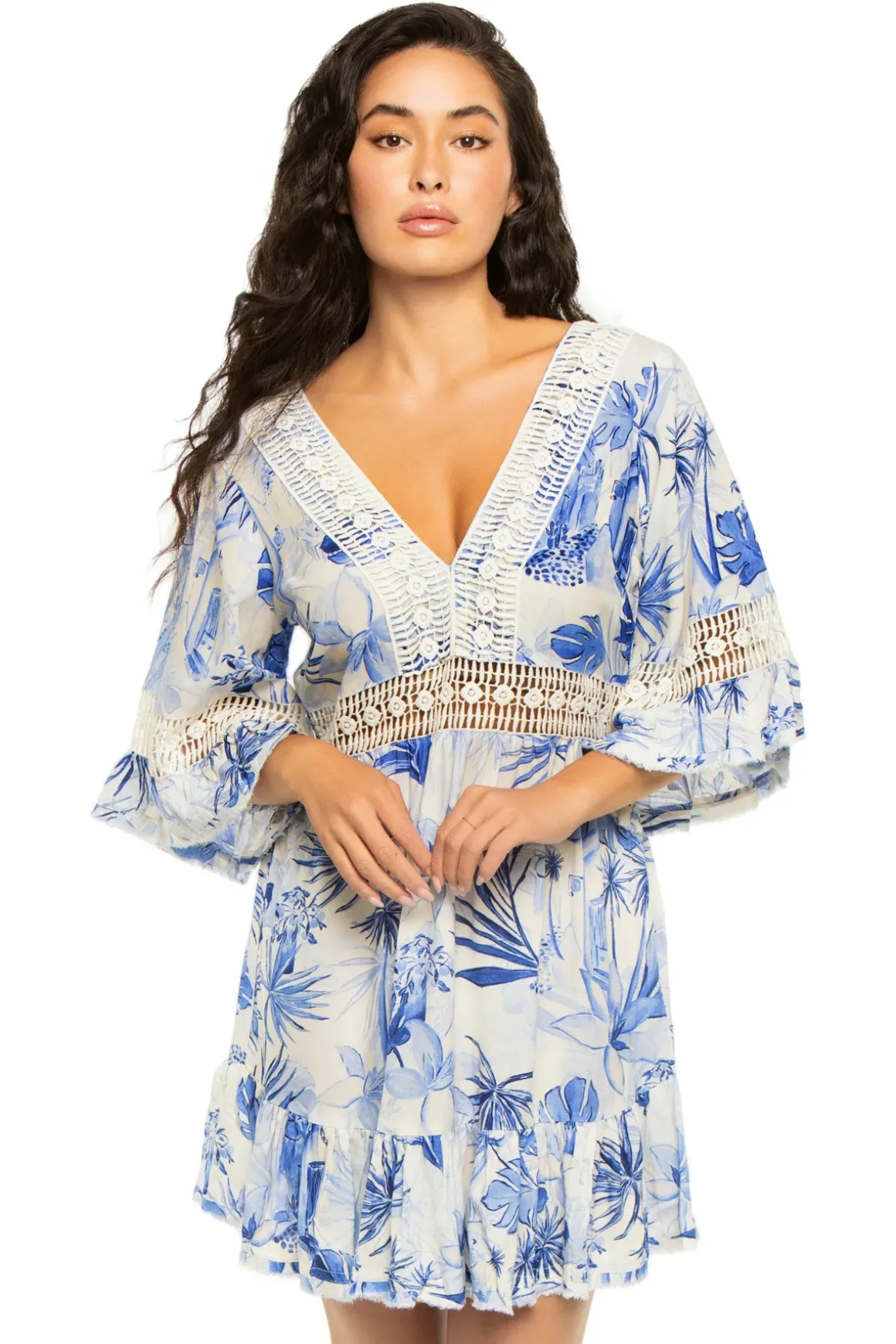 Deep V-Neck Mini Dress