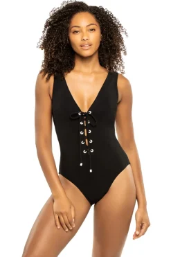 Demi V-Neck One Piece Swimsuit