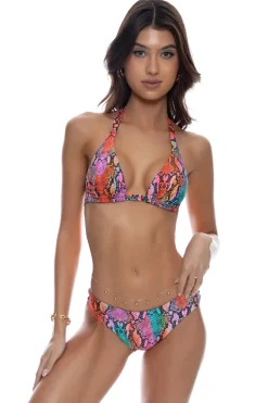 Electric Skin Halter Bikini Top