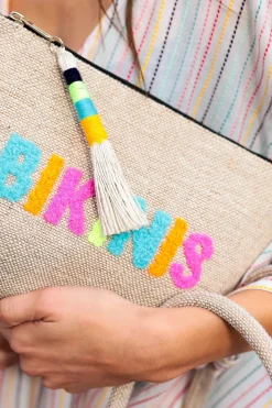 Embroidered Canvas Bikinis Pouch