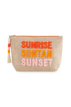 Embroidered Canvas Pouch