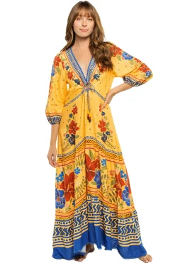 Floral Yard Yellow Maxi Dress