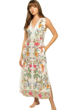 Forest Linen Midi Dress