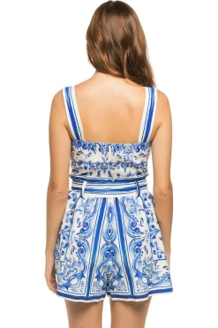 Garden Tiles Short Romper