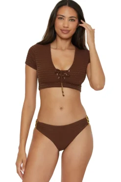 Glimmer Cap Sleeve Bikini Top