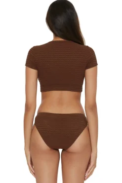 Glimmer Cap Sleeve Bikini Top