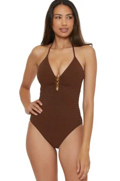 Glimmer Halter One Piece Swimsuit