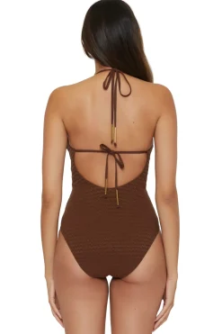 Glimmer Halter One Piece Swimsuit