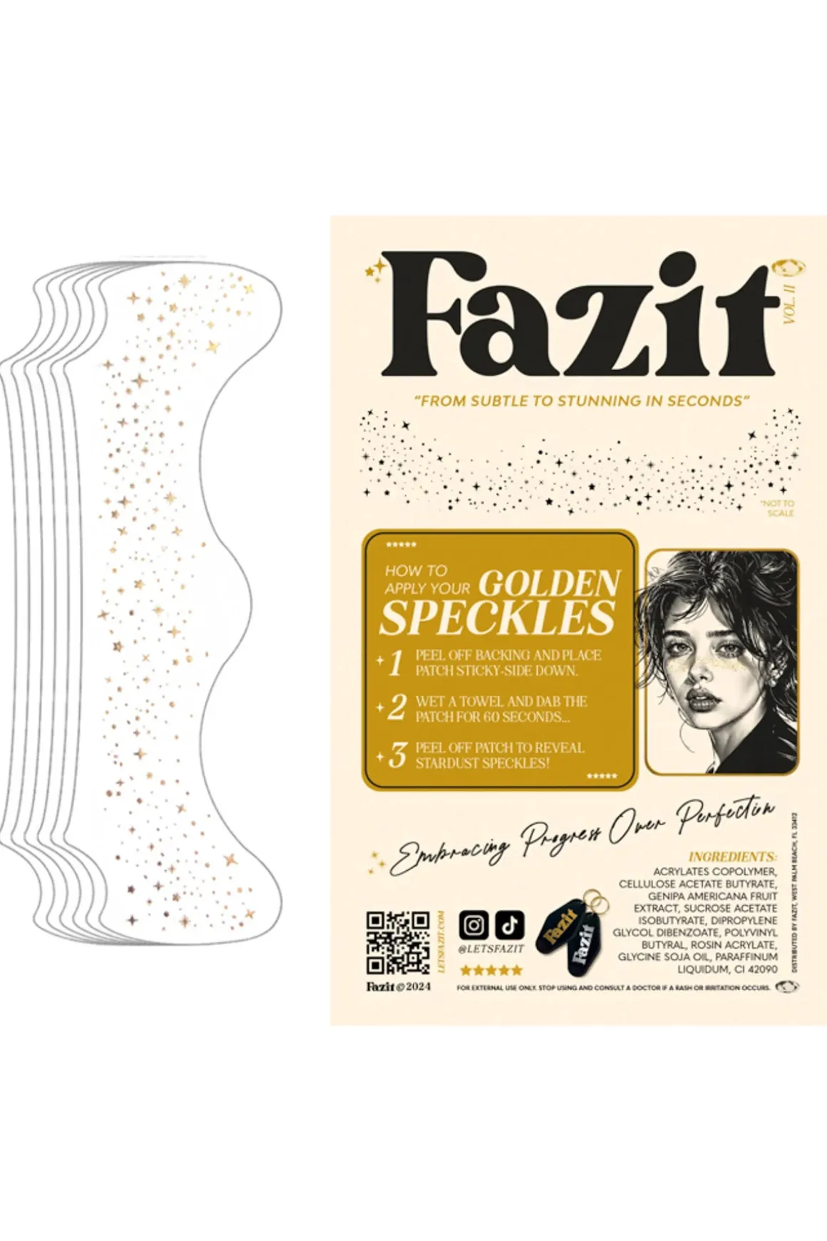 Gold Glitter Freckles Makeup Patches