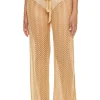 Golden Metallic Crochet Pants