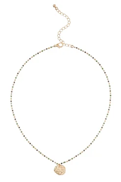 Green Beaded Mini Necklace