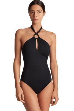 High Neck Halter One Piece Swimsuit