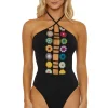 1969 High Neck One Piece Swimsuit