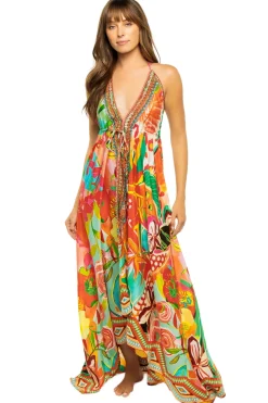 Hi-Low Halter Maxi Dress