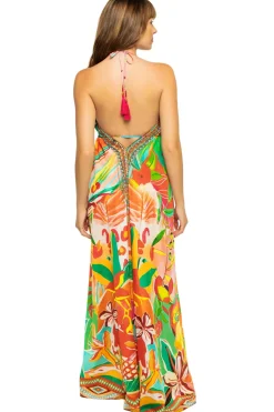 Hi-Low Halter Maxi Dress