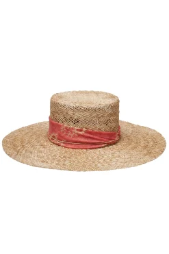 Ivy Straw Boater Hat