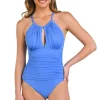 Keyhole High Neck One Piece Swimsuit