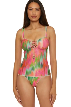 Kylam Lace-Up Tankini Top