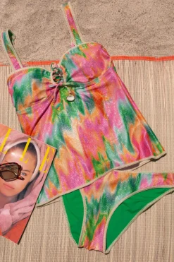 Kylam Lace-Up Tankini Top