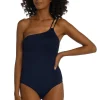 Lace Up One Shoulder One Piece Swimsuit