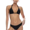 Luxe Stitch Sliding Triangle Halter Bikini Top