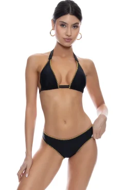 Luxe Stitch Sliding Triangle Halter Bikini Top