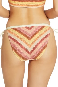 Lyra Striped Hipster Loop Tie Side Bikini Bottom