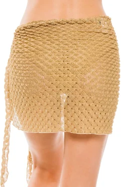 Metallic Crochet Short Cover Pareo