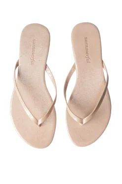 Metallic Thong Flip Flops