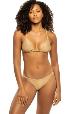 Metallic Triangle Bikini Top