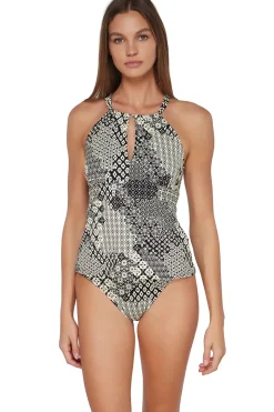 Mia High Neck X-Back Tankini Top