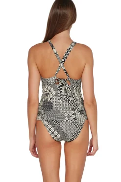 Mia High Neck X-Back Tankini Top