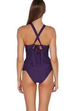 Mia High Neck X-Back Tankini Top