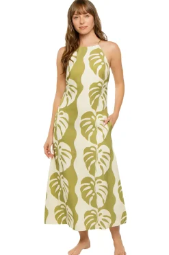 Midsummer Palm Midi Dress