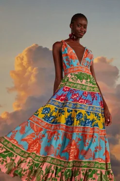 Mixed Lace Garden Midi Dress