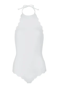 Mott Scalloped High Neck One Piece Swimsuit