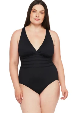 Multi-Strap Cross-Back One Piece Swimsuit
