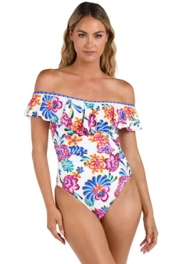 Off Shoulder Bandeau One Piece Swimsuit