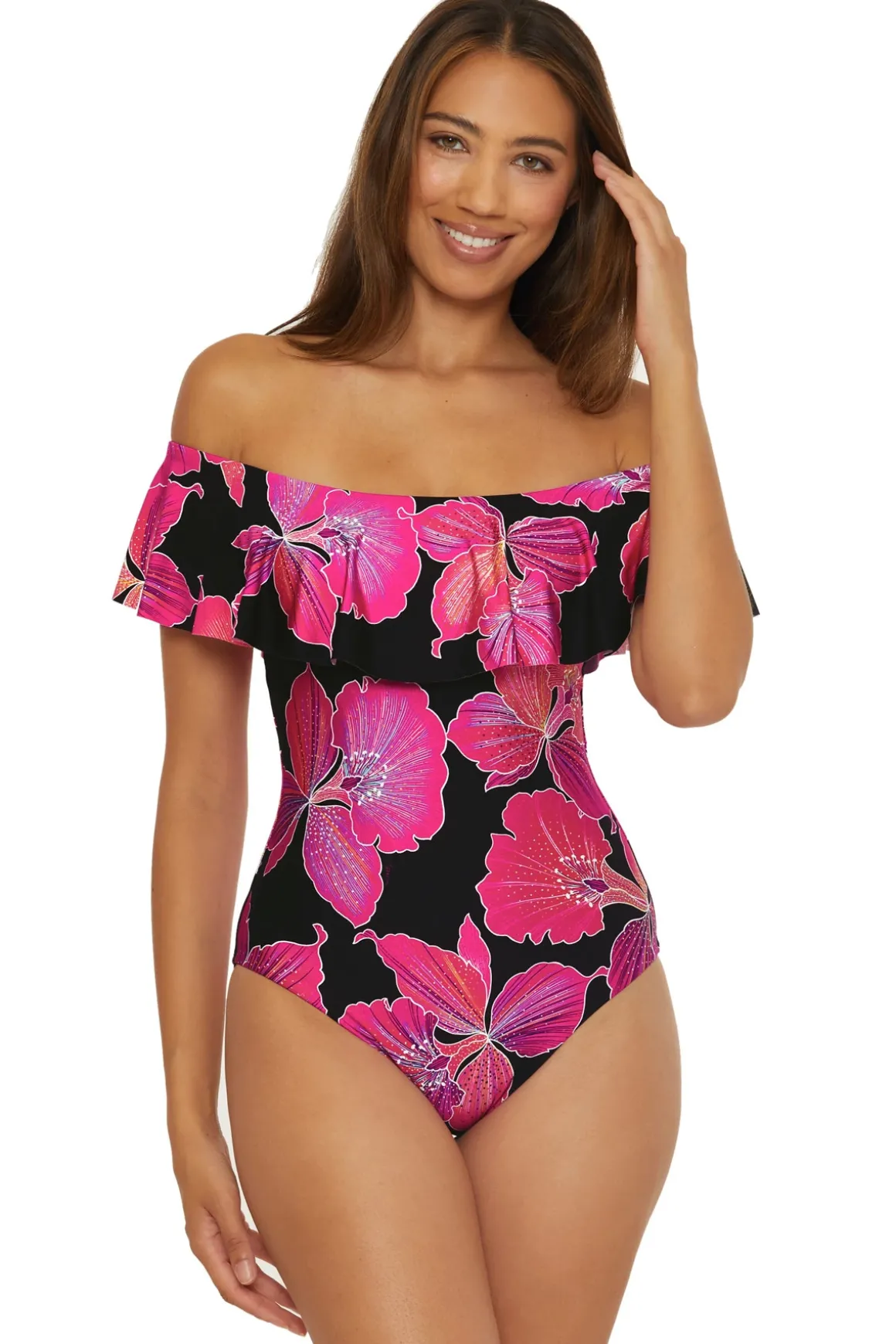 Off-The-Shoulder One Piece Swimsuit