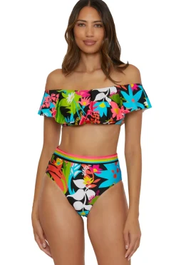 Off-The-Shoulder Ruffle Bandeau Bikini Top