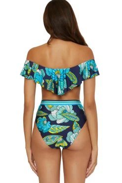 Off-The-Shoulder Ruffle Bandeau Bikini Top