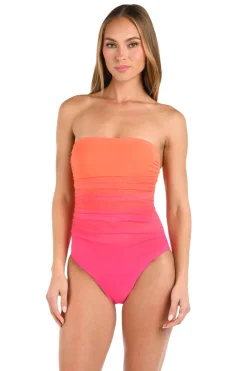 Ombre Bandeau One Piece Swimsuit