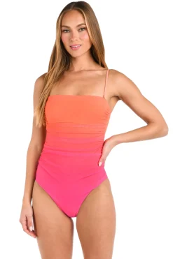 Ombre Bandeau One Piece Swimsuit