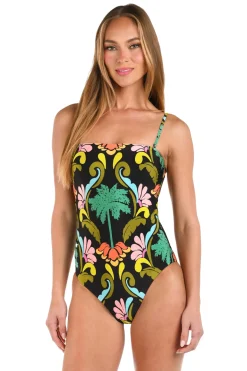 Palm Mirage Bandeau One Piece Swimsuit