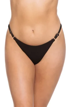 Parker Textured Tab Side Brazilian Bikini Bottom