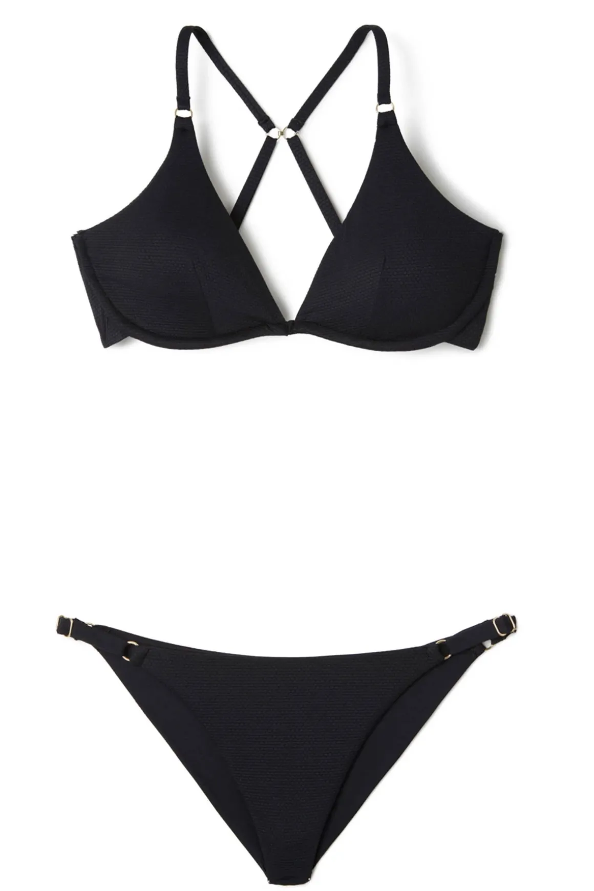 Parker Textured Tab Side Brazilian Bikini Bottom