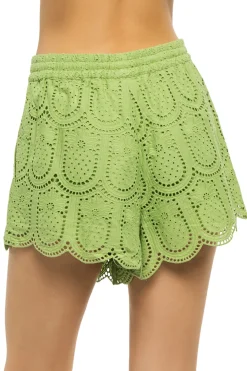 Pineapple Eyelet Green Shorts
