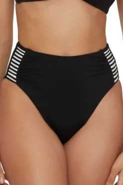 Pleated High Waist Bikini Bottom