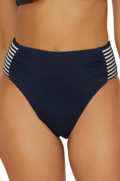 Pleated High Waist Bikini Bottom